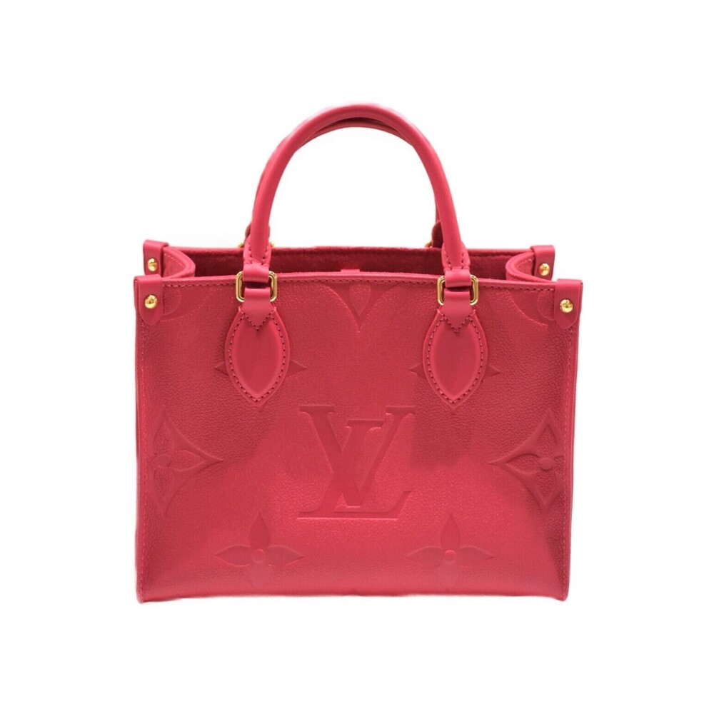 LOUIS VUITTON On the Go Empreinte Freesia Leather Handbag Shoulder Bag Pink
